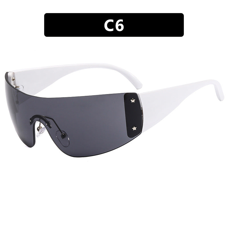 Damen modische visierähnliche Sonnenbrille Karnz