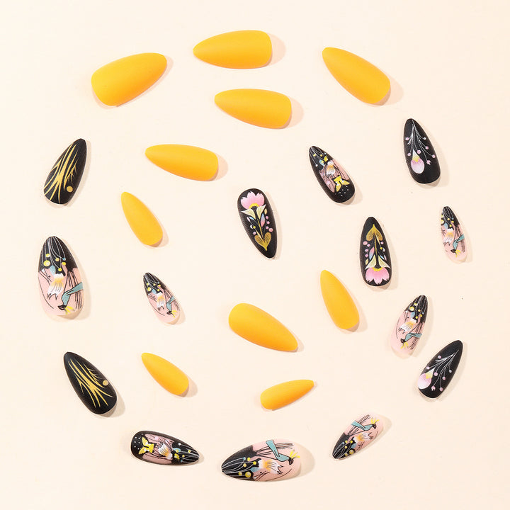 Künstlerische Blumen Design Stiletto Nagelkunst Extensions Karnz