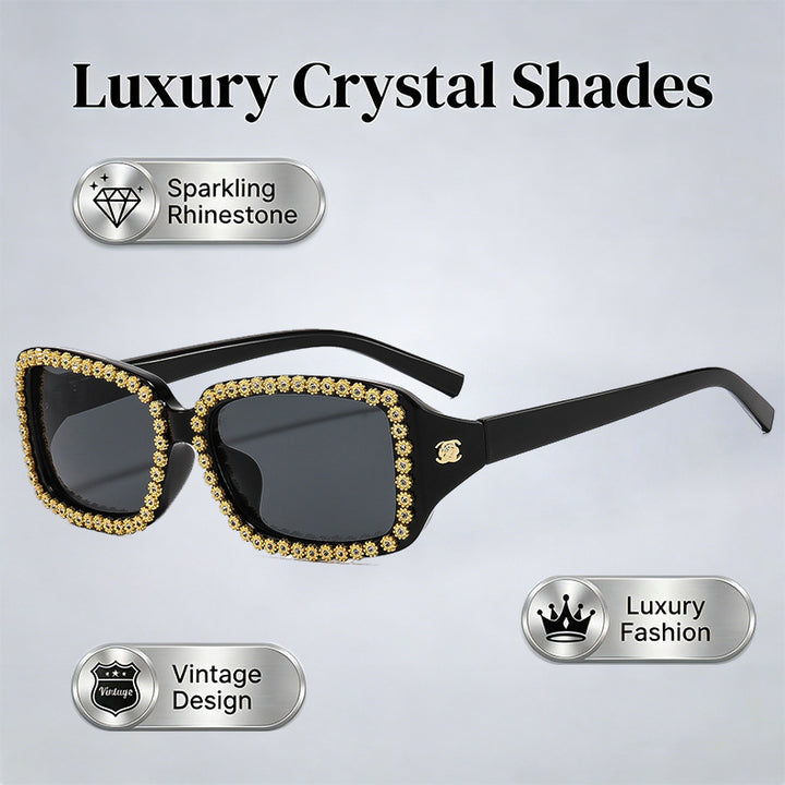 Damen Sonnenbrille mit glamourösem Strassrahmen Karnz