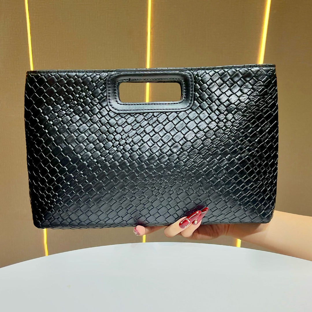 Strukturierte Metallic-Abend-Clutch