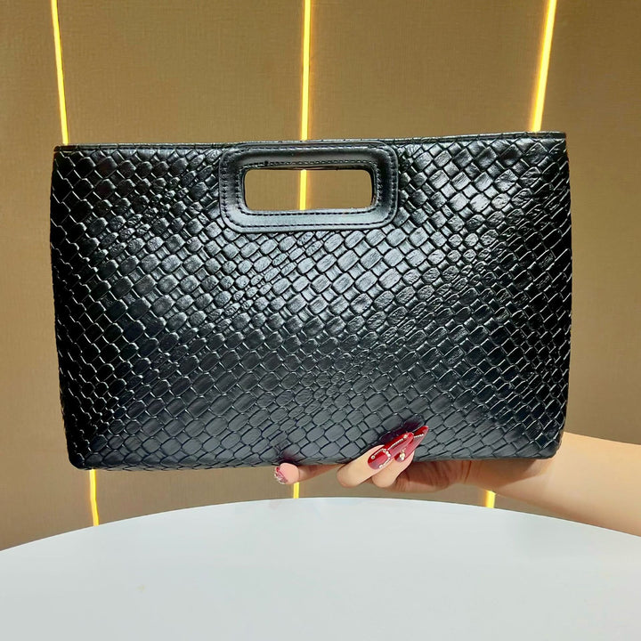 Strukturierte Metallic-Abend-Clutch