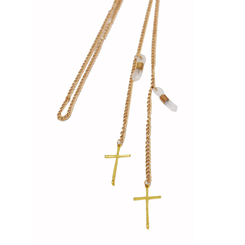 Cross Anhänger Brillen Kette Karnz