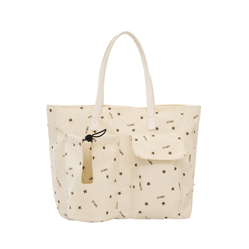 Stilvolle Baumwoll-Tote-Tasche mit Sternmuster Karnz