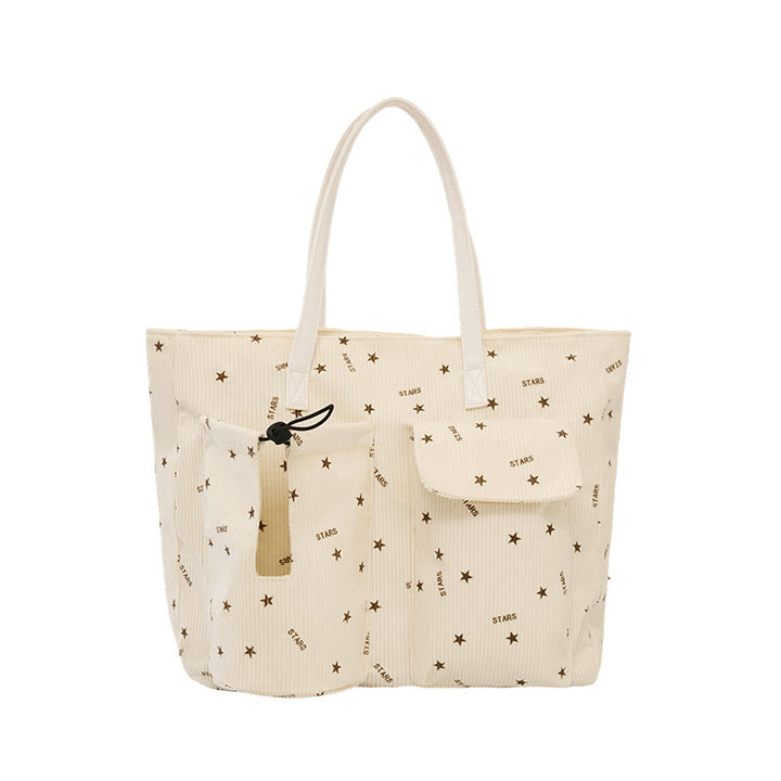 Stilvolle Baumwoll-Tote-Tasche mit Sternmuster Karnz