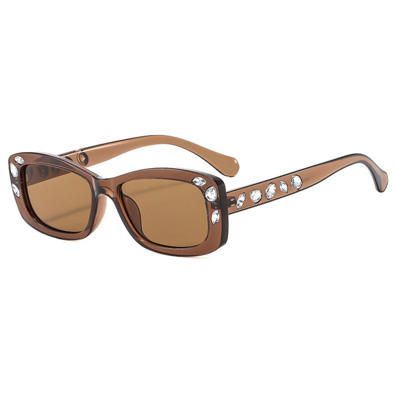 Damen modische Sonnenbrille mit Kristallverzierung Karnz