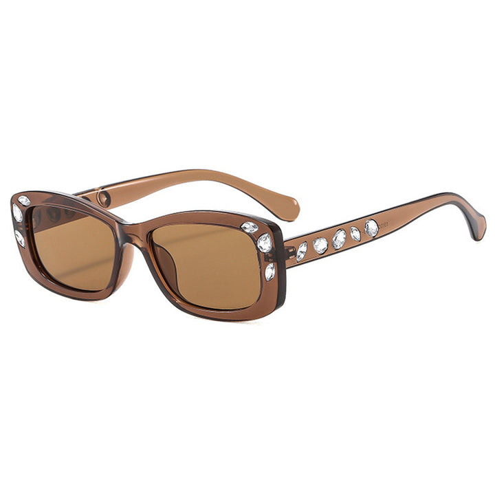 Damen modische Sonnenbrille mit Kristallverzierung Karnz