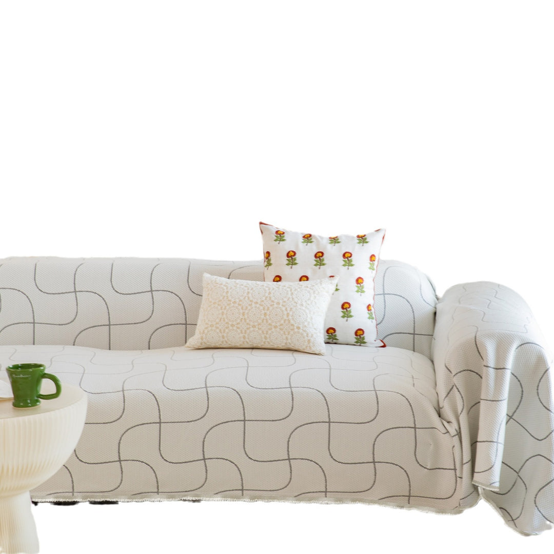 Gewebter Sofaüberwurf aus Baumwollmischgewebe mit geometrischem Muster