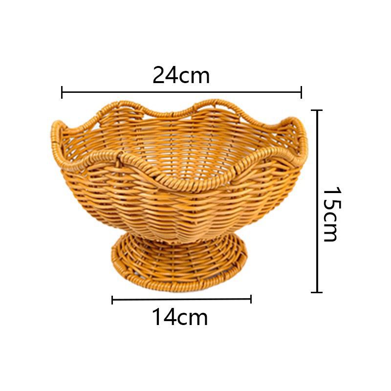 Unisex Rattan Obstschale mit eleganten Wellenlinien Karnz