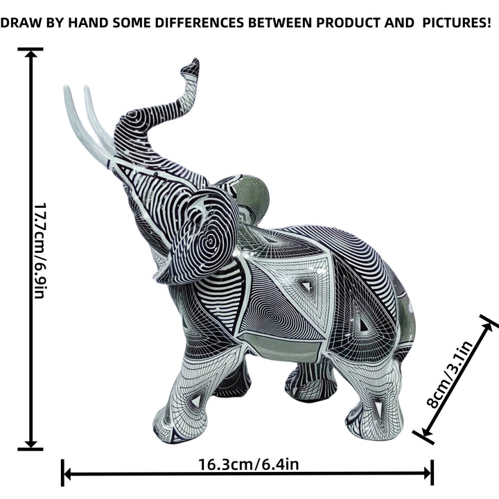 Kunstvolle Elefantenfigur mit buntem Design Karnz