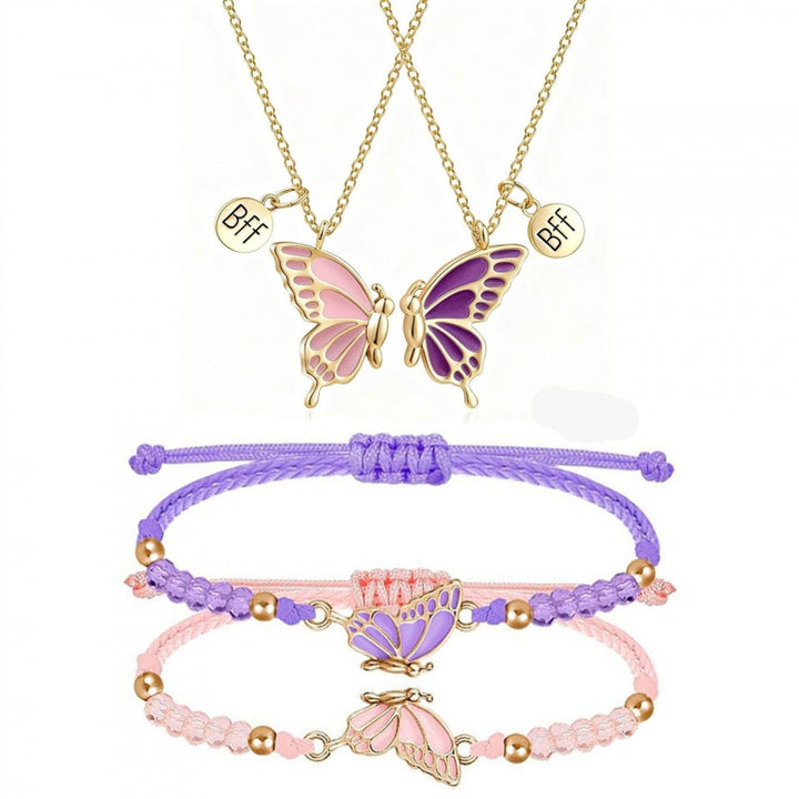 Butterfly Charm Halskette und Armband Set Karnz