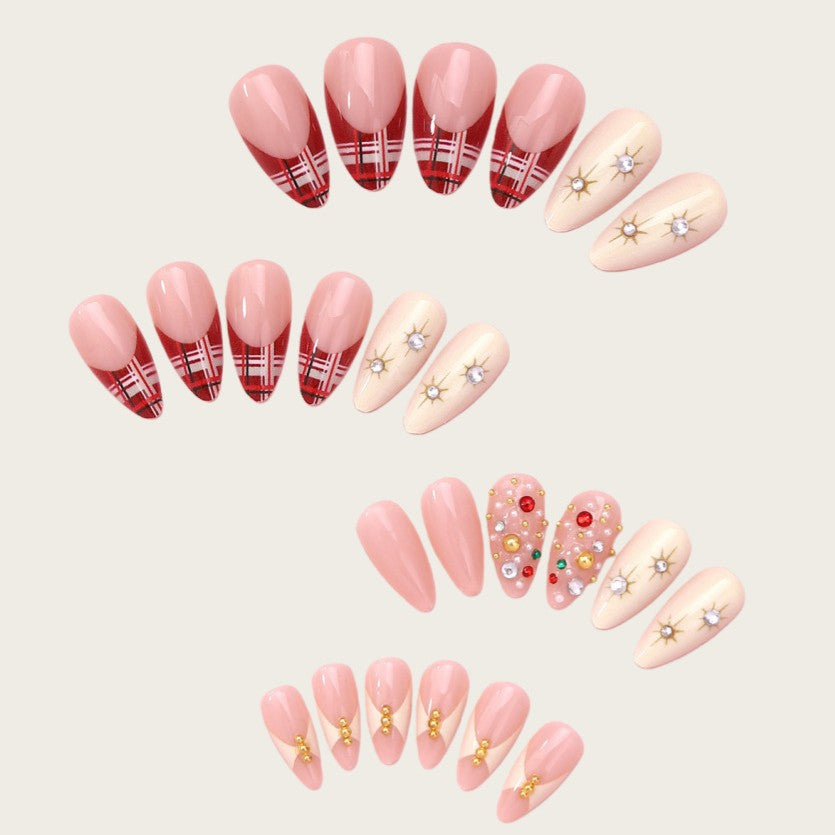 Künstlerisches Stiletto Press-On Nagel Set Karnz