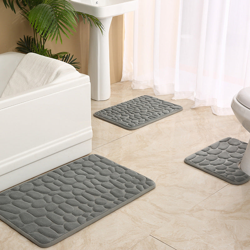 Soft Touch Steinmuster Badezimmerteppich Set Karnz
