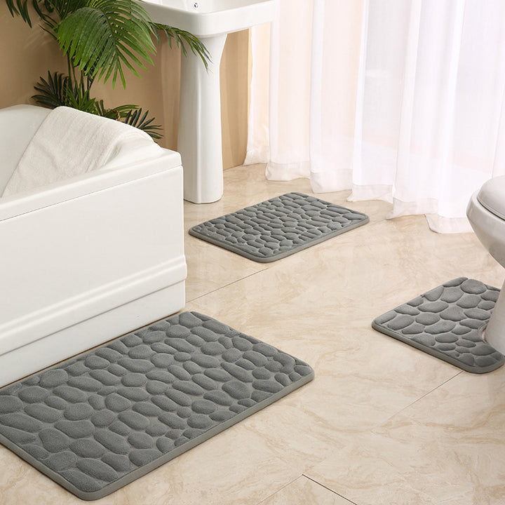 Soft Touch Steinmuster Badezimmerteppich Set Karnz
