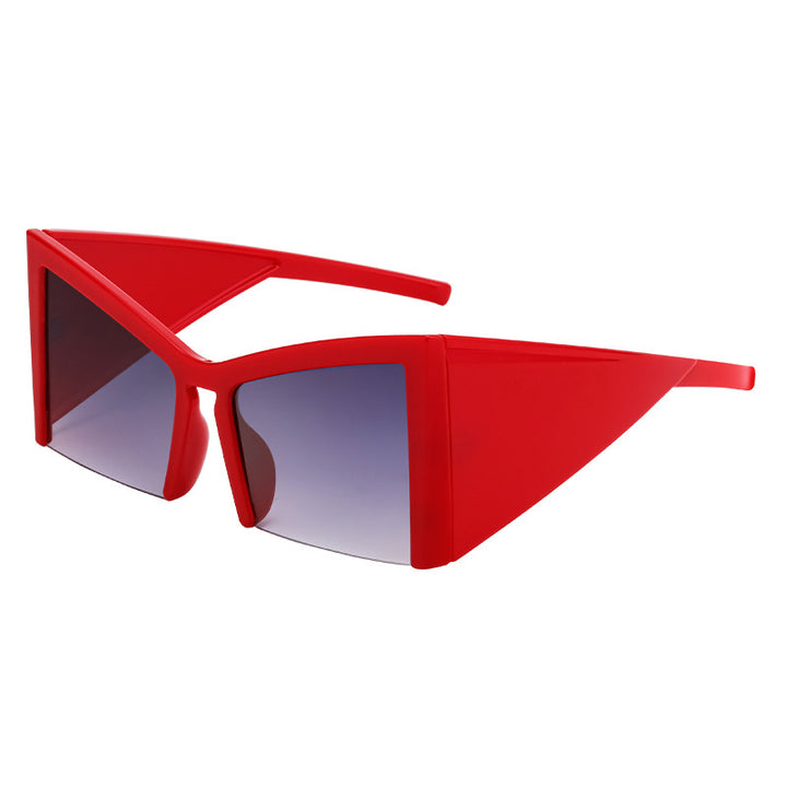 Damen futuristische Sonnenbrille mit markantem Winkelrahmen Karnz