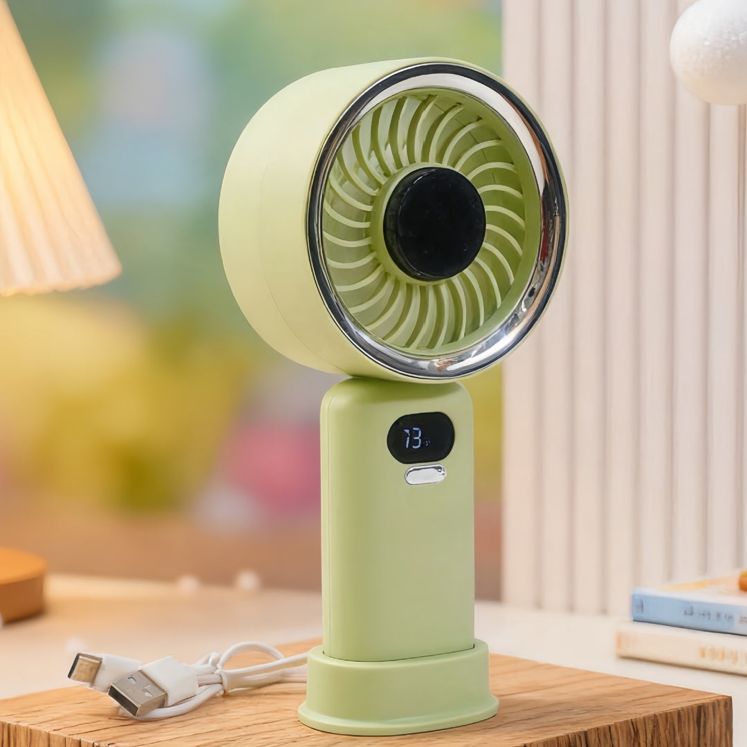 Damen Tragbarer USB Tischventilator mit digitaler Steuerung und flexiblem Neigungsmechanismus Karnz