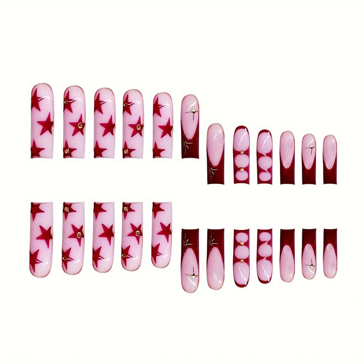 Star-Accent Press-On Nagelkunst Karnz
