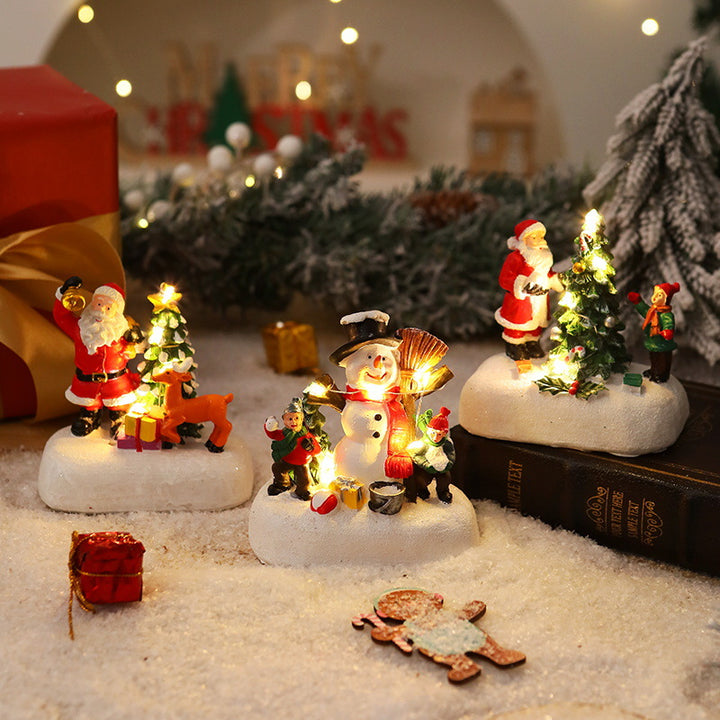 Beleuchtete Weihnachtsfigur mit Weihnachtsbaum Karnz