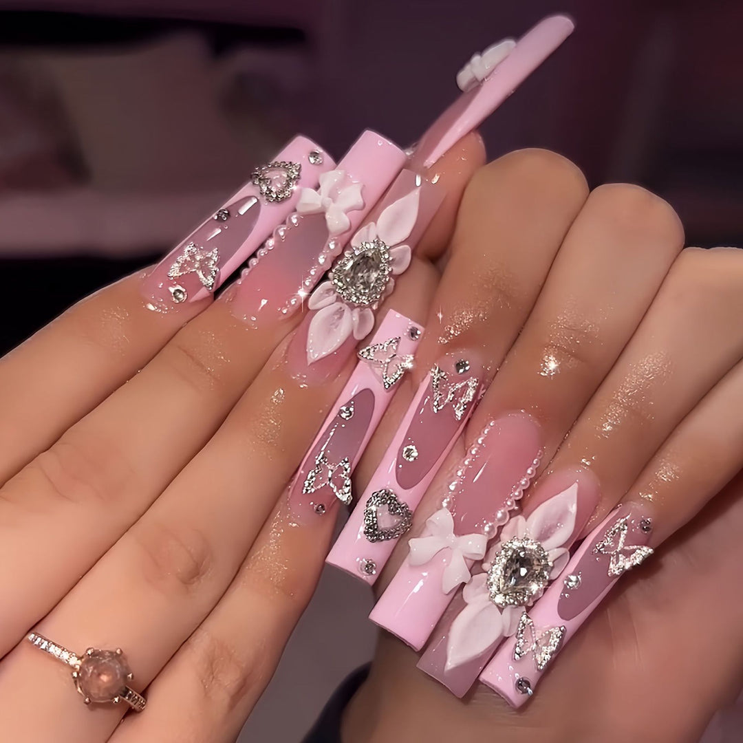 Dekorativer Press-On Nagelset Karnz