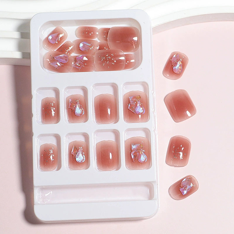 Künstlerisches Nageldesign Press-On Set mit Kristallakzenten Karnz