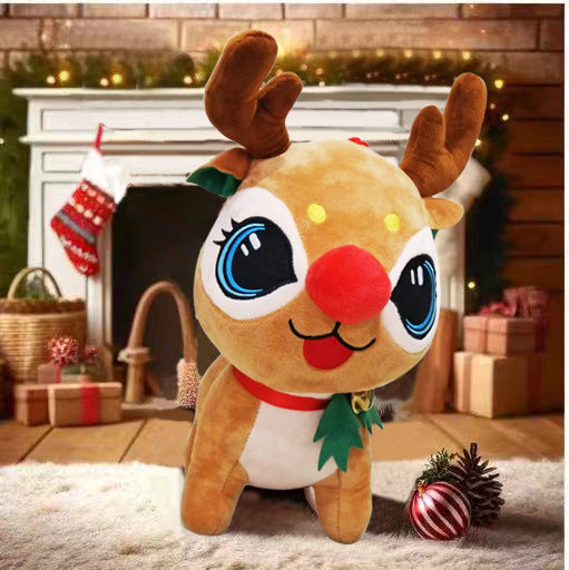 Plüsch Rentier mit Weihnachtsmütze
