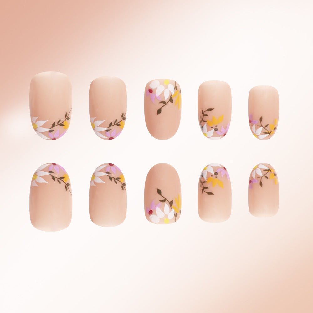 Floral Decorative Press-On Nail Set Karnz