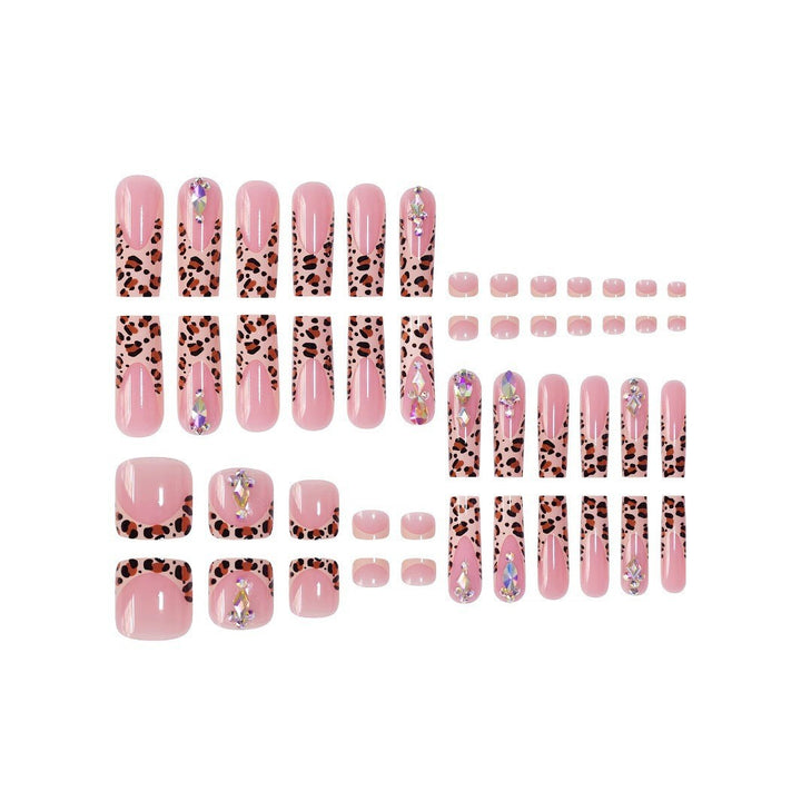 Künstlerisches 3D Dekoratives Press-On Nagelset mit Tierdruckakzenten Karnz