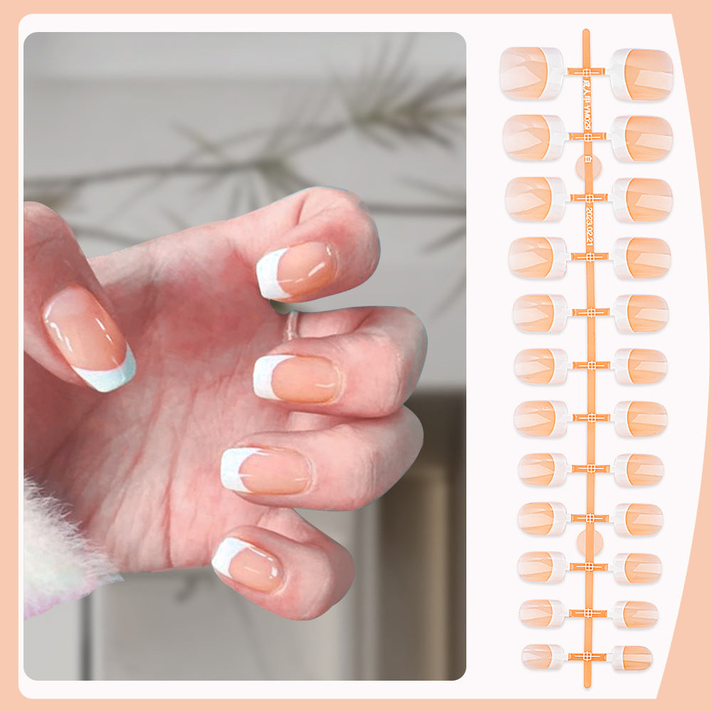 Elegante French Tip Press-On Nägel Karnz 1787228561