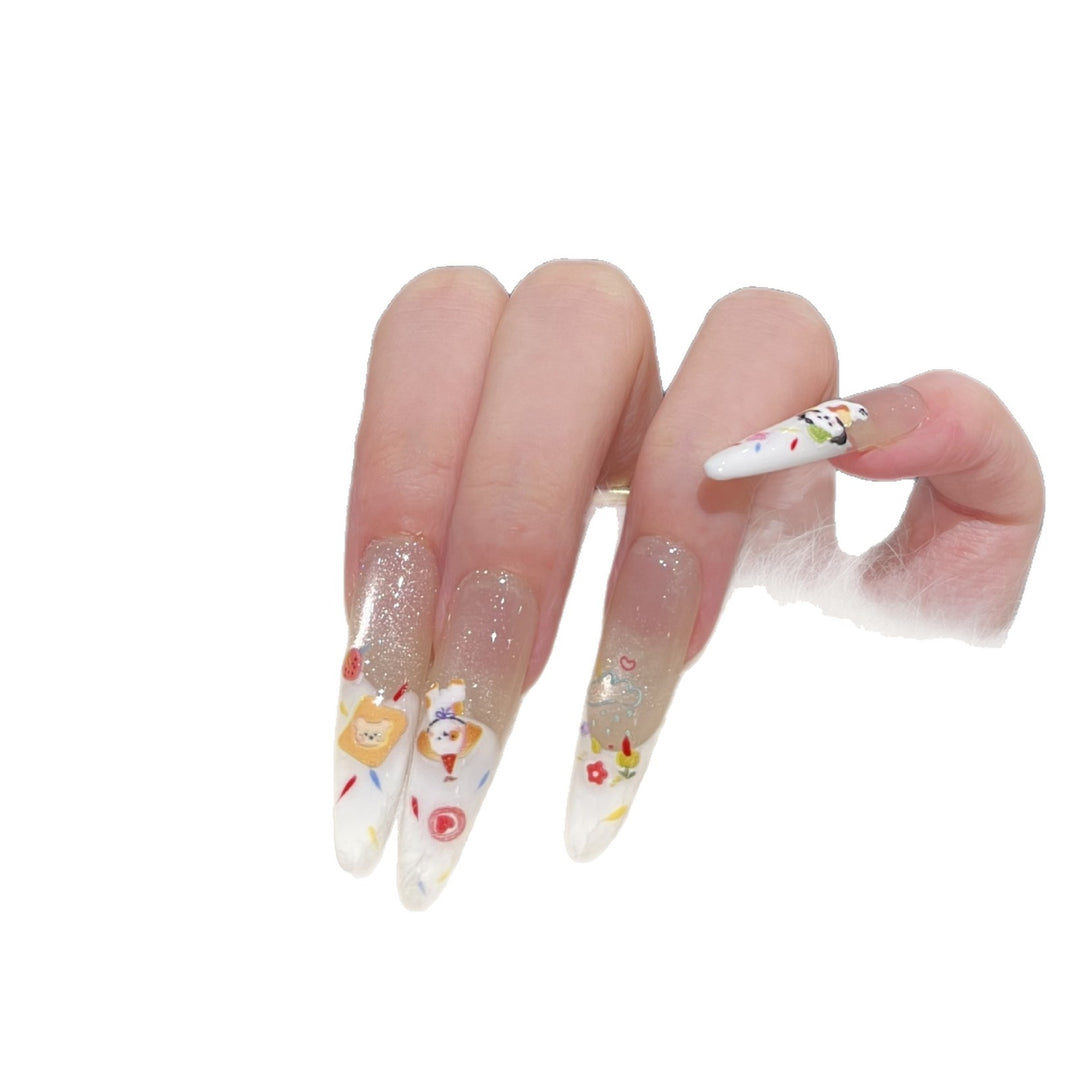 Dekoratives Press-On-Nail-Art-Set mit Glitzerakzenten Karnz