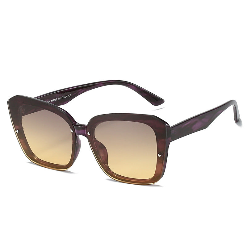Damen oversized quadratische Sonnenbrille mit anspruchsvollem Rahmen Karnz