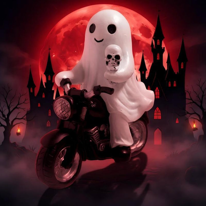 Gruselige Motorradfigur Karnz
