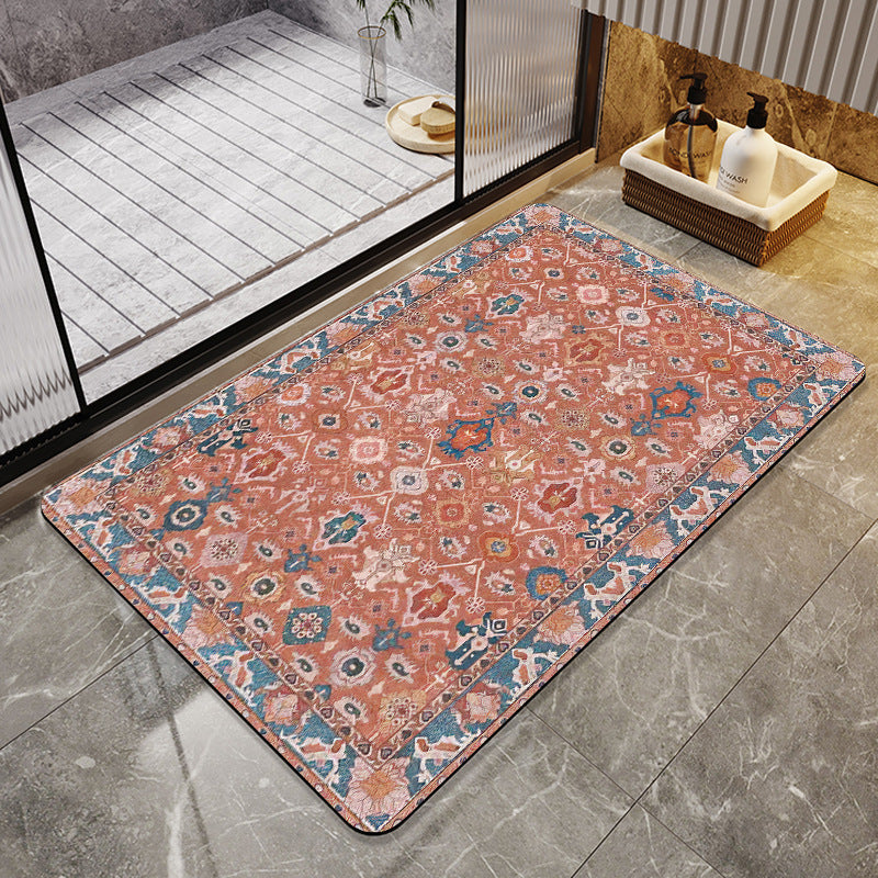 Elegante Floral Badezimmer Bereich Matte Karnz