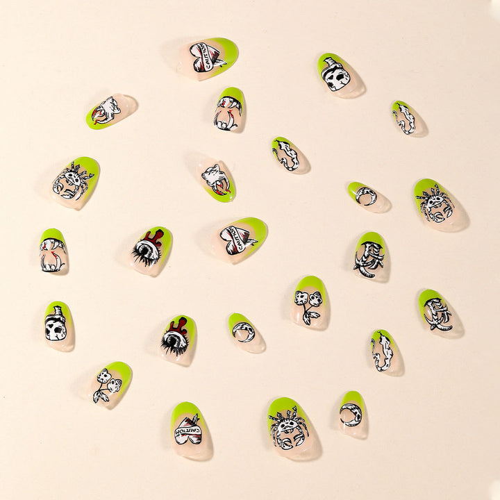 Künstlerisches Skull und Eye Nagelkunst Set Karnz