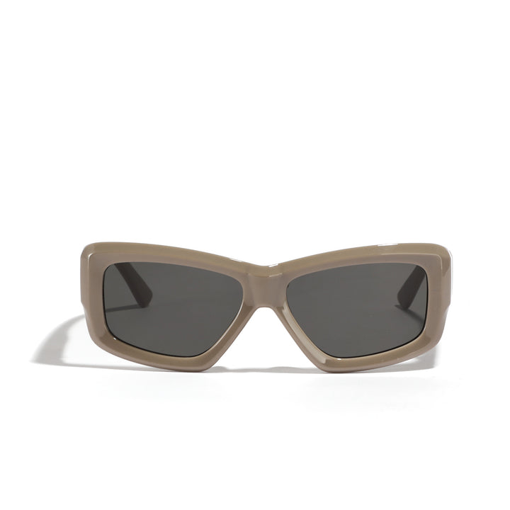 Damen oversized geometrische Sonnenbrille mit modernem Rahmen Karnz