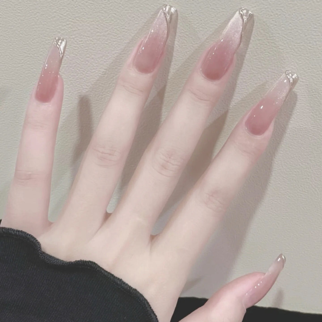 Elegantes Glänzendes Press-On Nagelset
