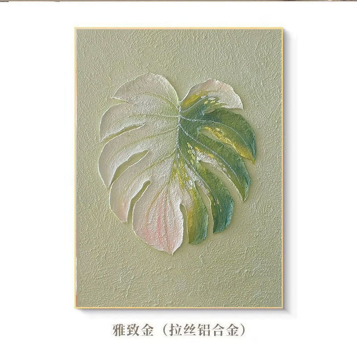 Texturiertes botanisches Blattwandkunst