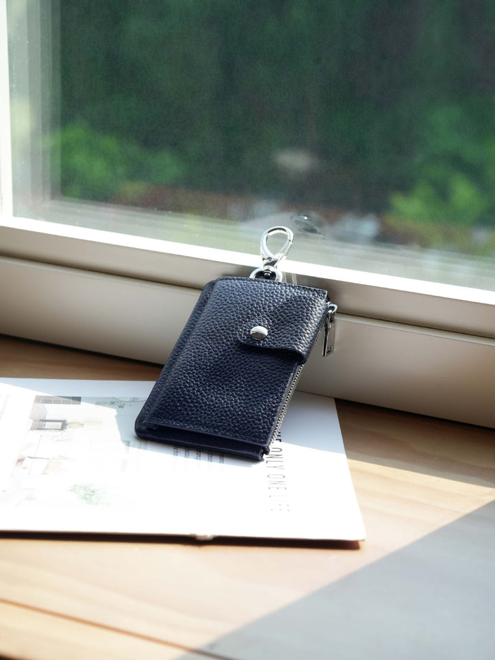 Premium Reißverschluss Leder Kartenhalter