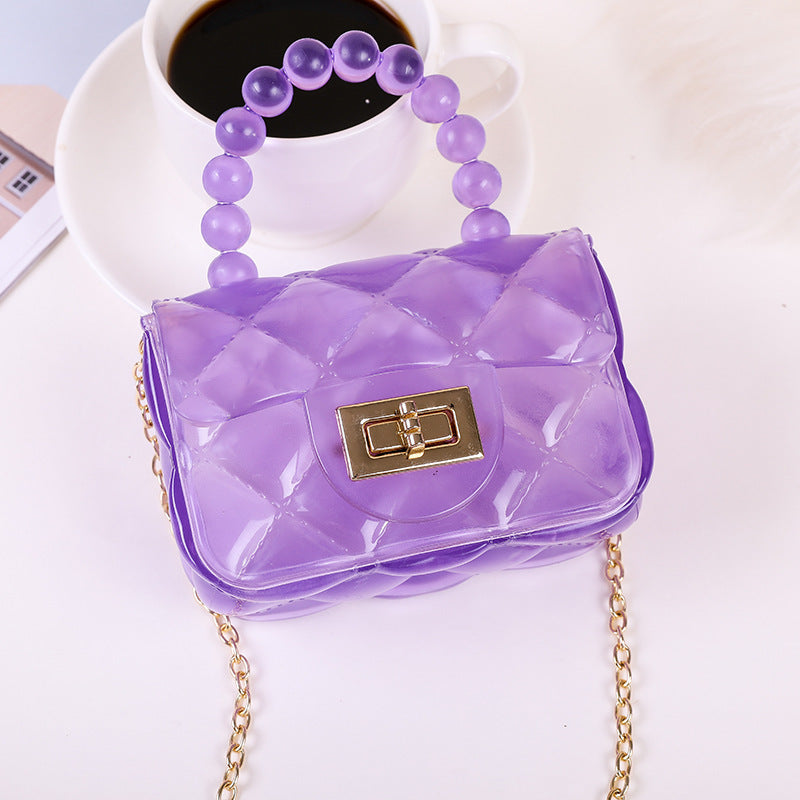 Damen modische Handtasche mit perlenbesetztem Griff Karnz