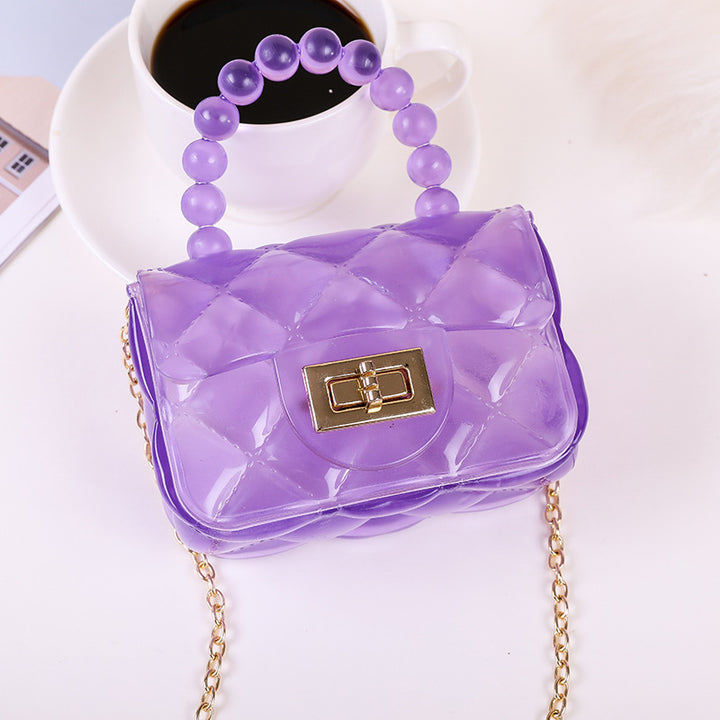 Damen modische Handtasche mit perlenbesetztem Griff Karnz