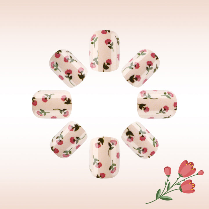 Floral Print Press-On Nail Art Karnz