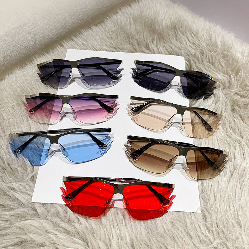 Damen futuristische Sonnenbrille mit elegantem transparente Rahmen Karnz