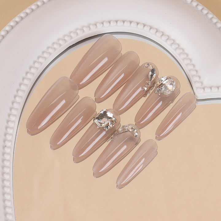 Glamouröser Stiletto Press-On Nagelset mit Strassakzenten Karnz