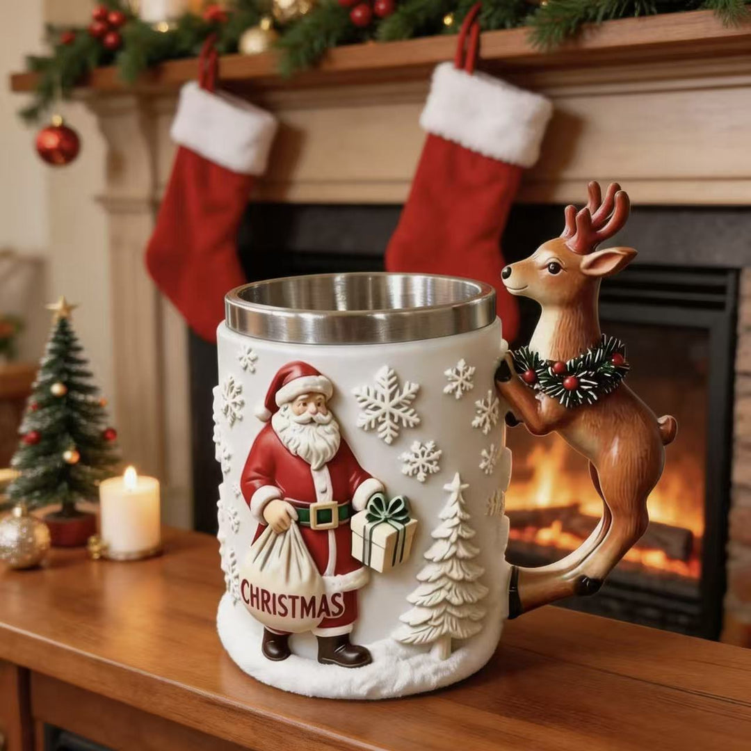 Lustige Weihnachtsmann Kaffeetasse Karnz
