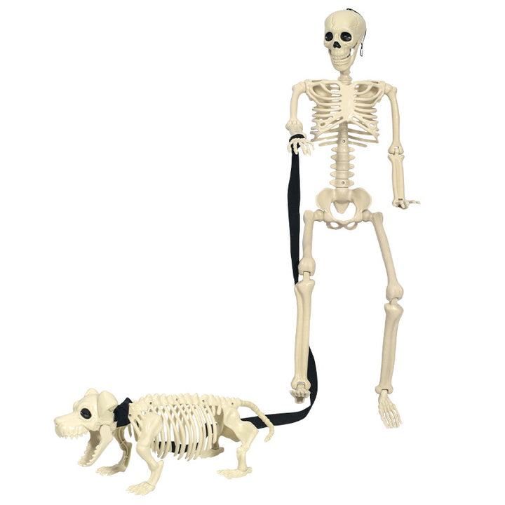 Skelett Hund Spaziergang Dekoration Karnz