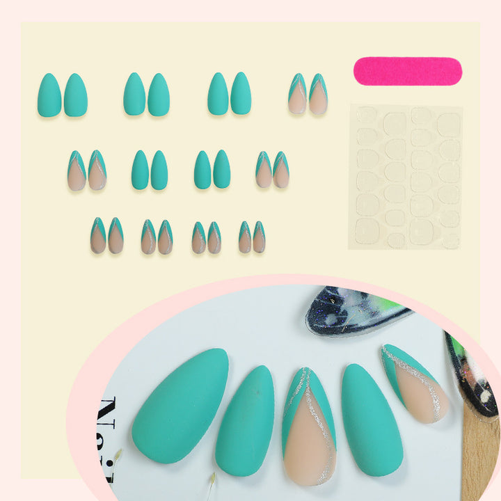 Glänzendes Stiletto Press-On Nagelkunstset Karnz