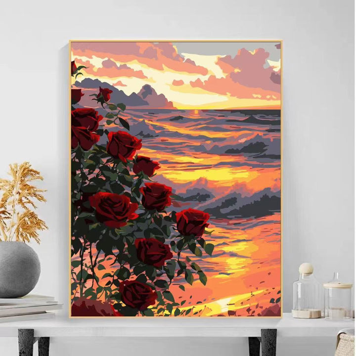 Szenische Ozean Sonnenuntergang Wandkunst Karnz