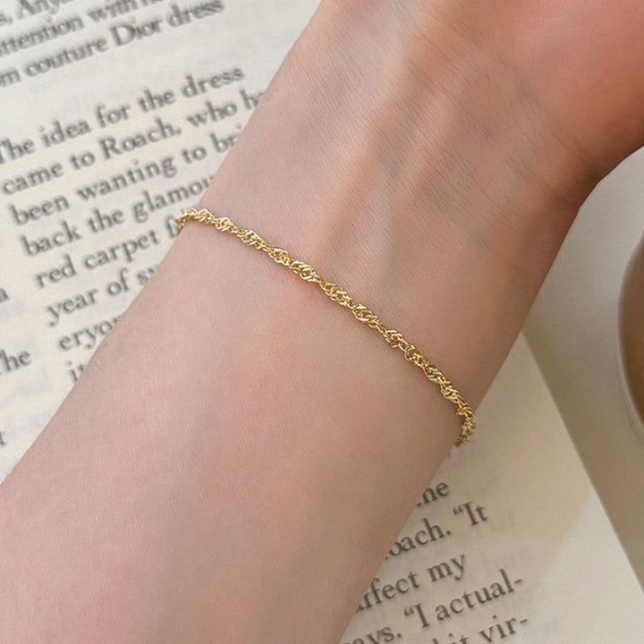Elegante gedrehte Goldkette Armband Karnz