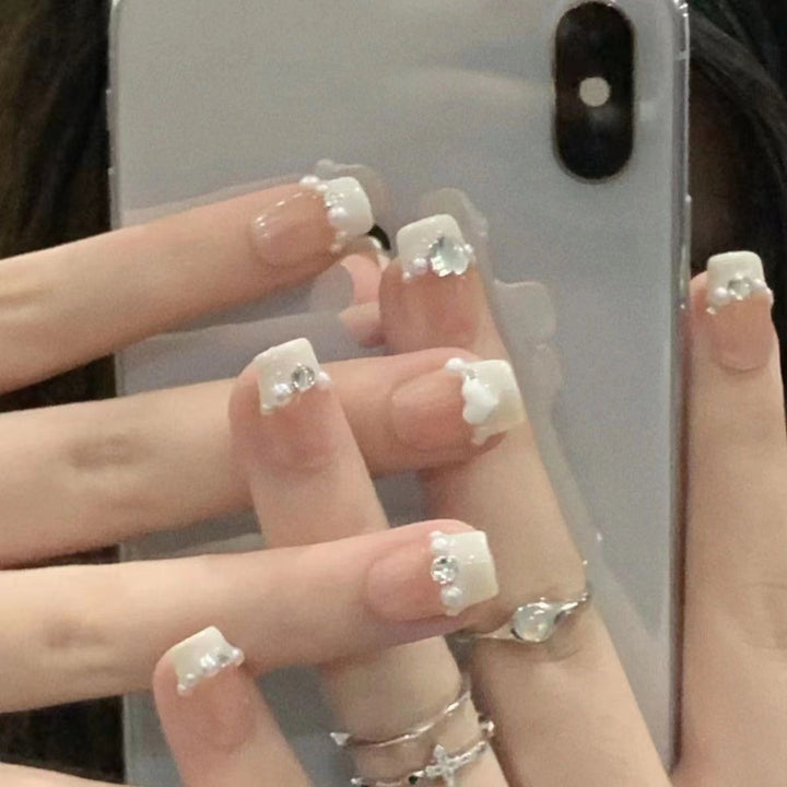 Kristallverzierte Press-On-Nagelset