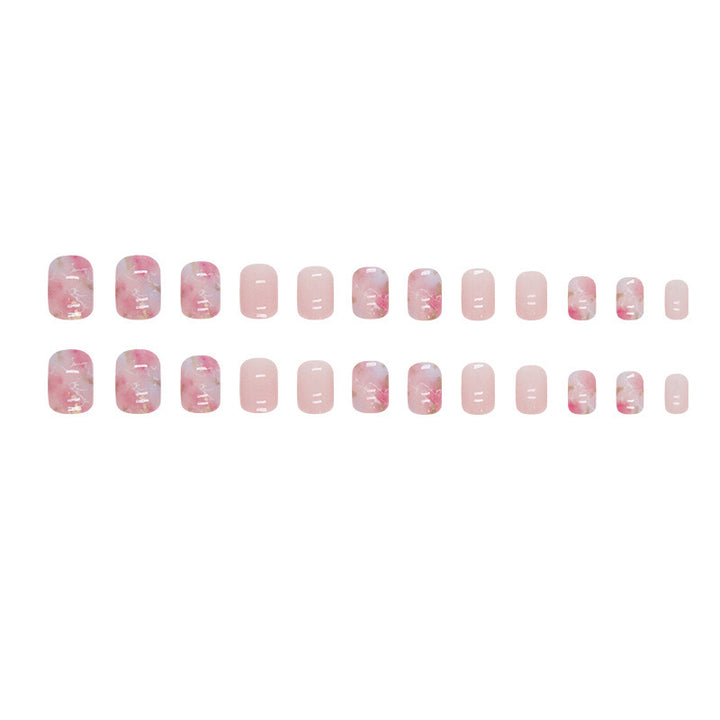 Marmoriertes Gel Press-On Nagelart Karnz
