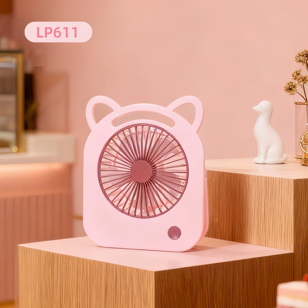 Damen Tragbarer Mini-Handventilator im süßen Katzendesign Karnz