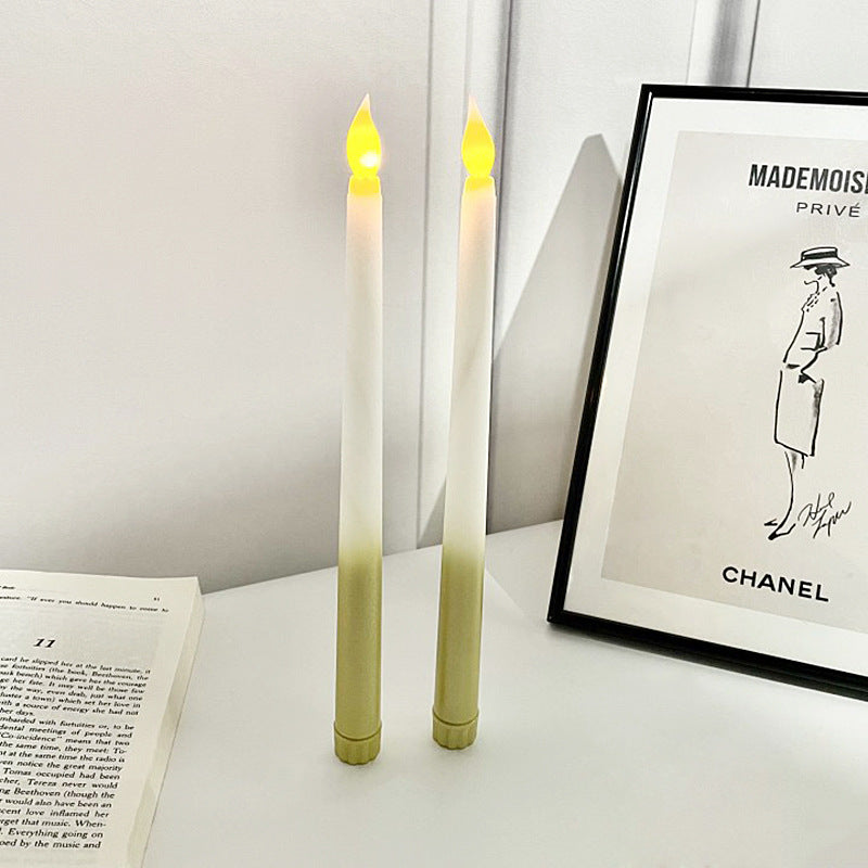 Batteriebetriebene LED-Gradient-Taper-Kerzen-Set mit Flackerflamme und abnehmbaren Basen